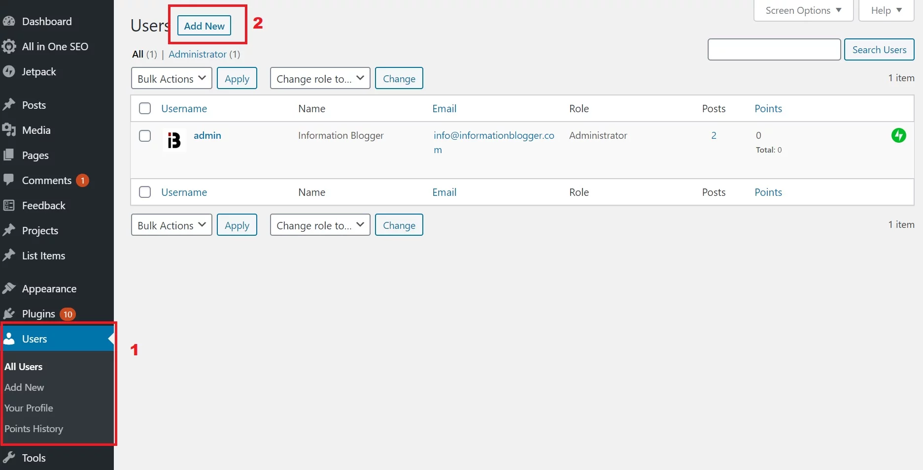 Adding User in WordPress