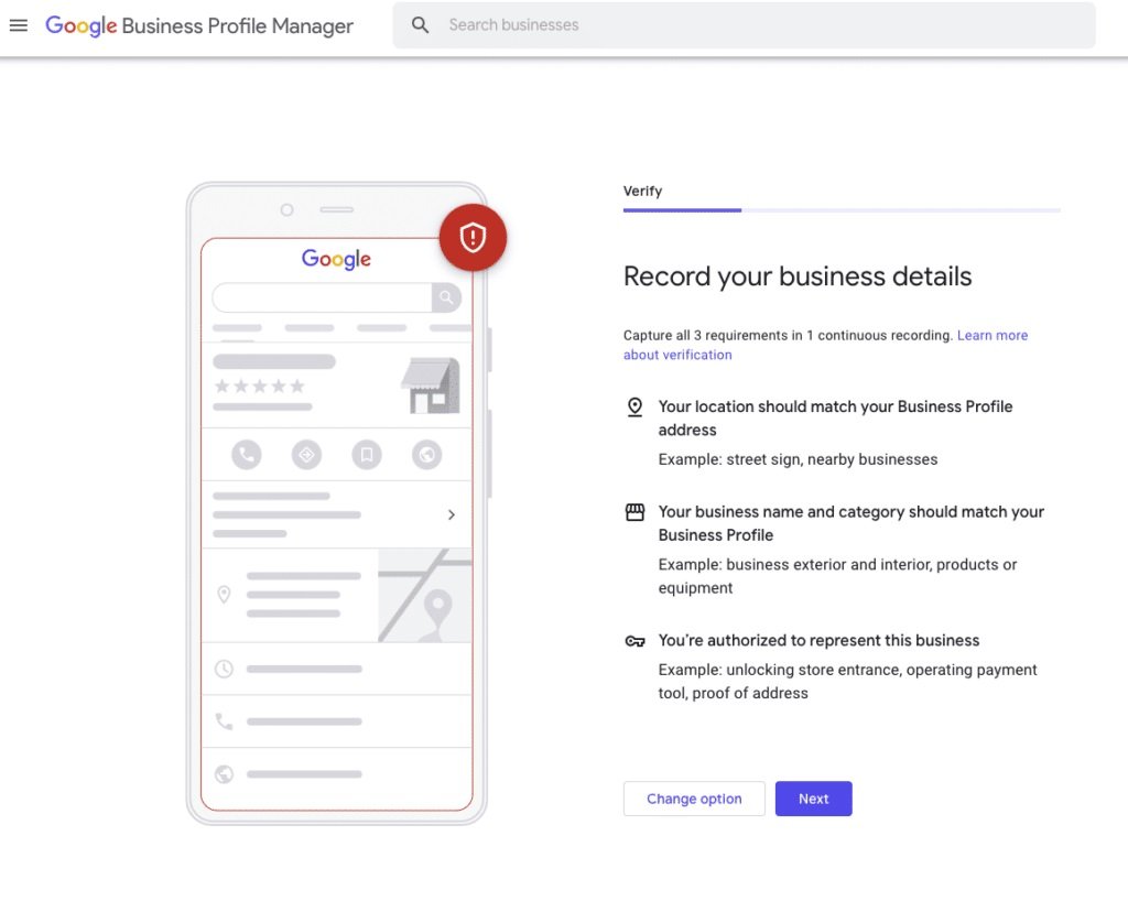 Google Business Profile verification process