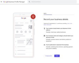 Google Business Profile verification process