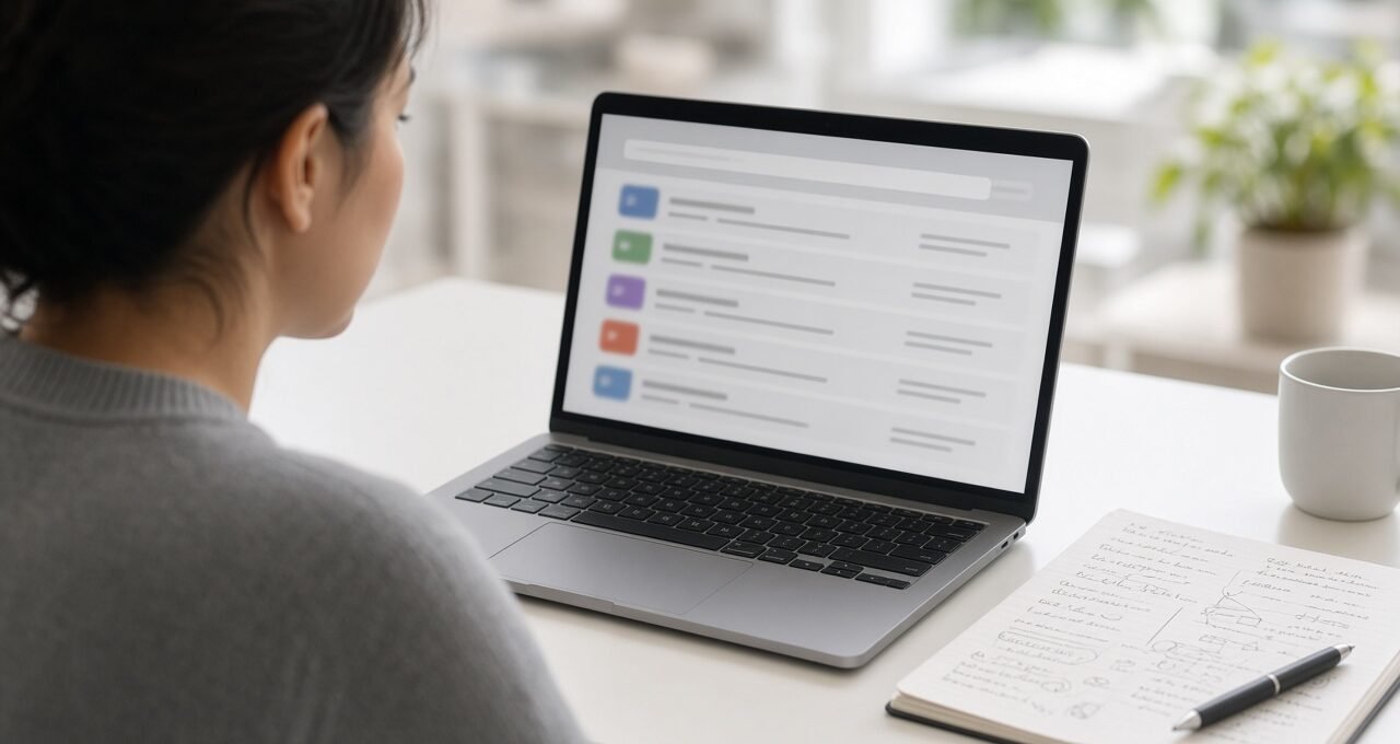 Researcher reviewing how AI changes Google search results