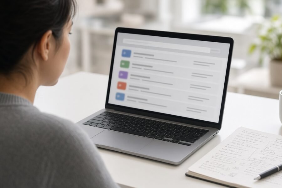Researcher reviewing how AI changes Google search results